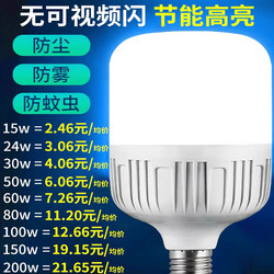 Led Light Bulb for Home Use E27 Screw Base Energy-Saving Lamp White Light Super Bright Indoor Eye Protection Flicker-Free High-Power Lighting Bulb
