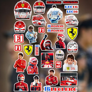 
F1 peripherals Charles Leclerc stickers New season Ferrari team peripherals mobile phone computer tablet decoration
