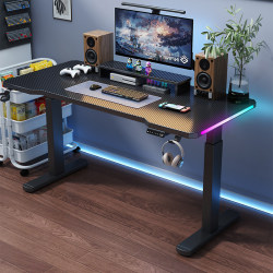 Private E-Sports Room E-Sports Table Home Game Lift Table with Rgb Atmosphere Light Computer Table Office Study Table