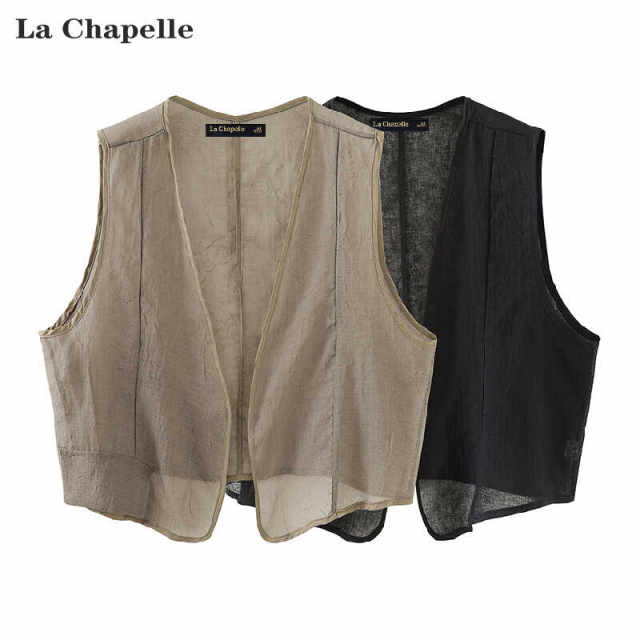 La Chapelle/La Chapelle summer new V-neck mesh vest thin sun protection blouse top