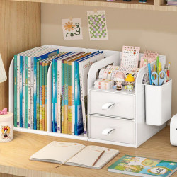 Desktop Drawer-Type Bookshelf File Storage and Organization Student Book Stand Office Desk Storage Rack Storage Box