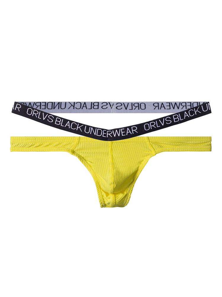 orlvs内裤男丁字裤双腰带纯棉 性感柔软舒适薄款低腰纯色运动青年