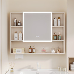 Thickened Space Aluminum Bathroom Mirror Cabinet Wall-Mounted Bathroom Locker Punch-Free Bathroom Cabinet Space Aluminum Mirror Cabinet