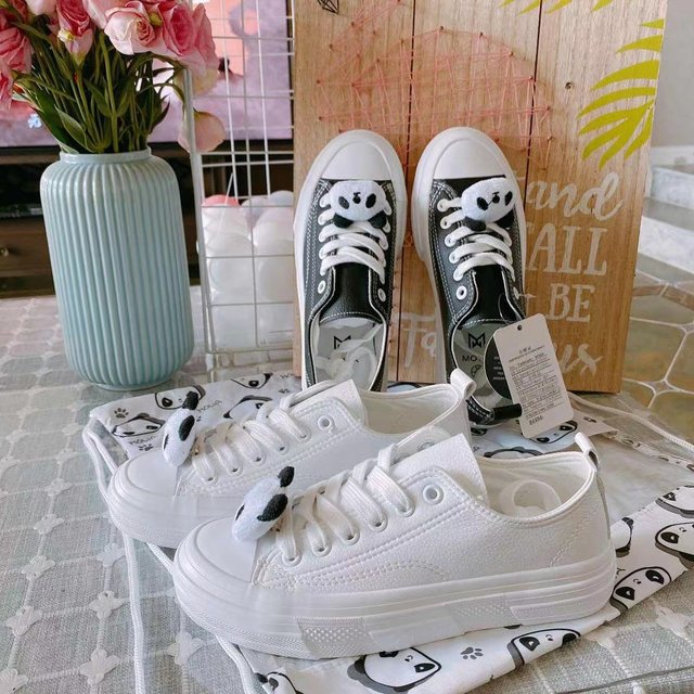 Mova MOWA low -top casual shoe panda women's shoes small white