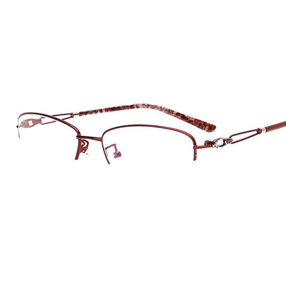Glasses frame myopia glasses female titanium half -frame ultra -light glasses frame glasses semi -frame close -up mirror glasses frame 1620