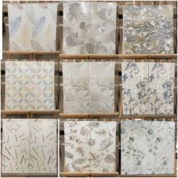 Full Ceramic Soft Light Carved Decorative Tiles 400X800 Nioh Style Bathroom Tiles French Bathroom Background Wall Pattern Tiles