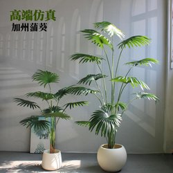 High-End Artificial Green Plant California Palm Potted Plant Large Indoor Living Room Hotel Trendy Decorative Landscape Plant Ornament