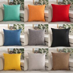 Thickened Linen-Like Double-Sided Solid Color Simple Large Throw Pillow Bay Window Cushion Cover for Office, Bedroom, Living Room, Sofa, Car Lumbar Support