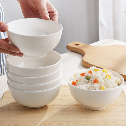 Pure White Non-Toxic Household Jingdezhen Bone China Tableware Ceramic Bowl Rice Bowl Large Bowl Noodle Bowl Underglaze Color