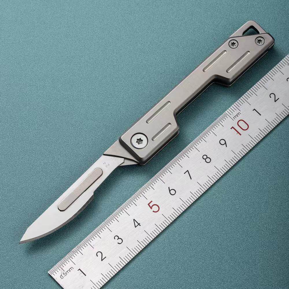 이동식 블레이드 수술용 접이식 칼 유틸리티 나이프 휴대용 키 펜던트 나이프 고경도 날카로운 절단 칼-