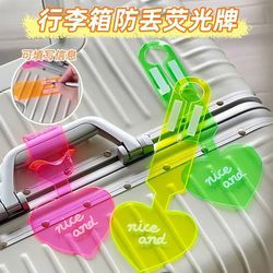 Luggage Tag Travel Back-To-School Creative Anti-Lost Device Airplane Checked Baggage Sticker Tag Accessories Fluorescent Suitcase