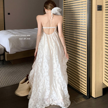 
Large size women's French halter neck dress