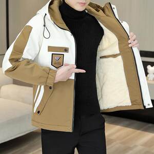 Thickened men's cotton coat in autumn and winter trend Korean version hooded cotton jacket men's jacket casual loose men's cotton jacket
