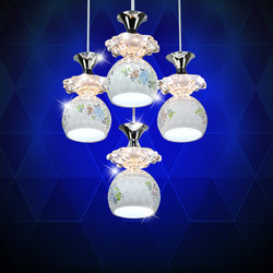 2025 New Vintage Crystal Glass Led Dining Room Lamp Dining Table Entrance Home Modern Simple Fish Line Pendant Light