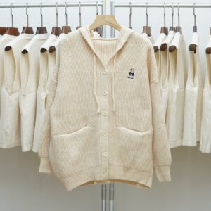 
[901-955] Knitted Sweater Versatile Solid Color Long Sleeve Single Breasted Thick Lapel New Women's Sweater Women