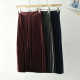 Pleated skirt for women in spring and autumn new burgundy mid-length skirt retro fashionable and versatile high-waisted slim outside skirt