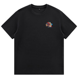 American Retro Heavyweight Trendy Brand Ins Short-Sleeve T-Shirt for Men with Indian Embroidery, Summer Pure Cotton Loose White Half-Sleeve