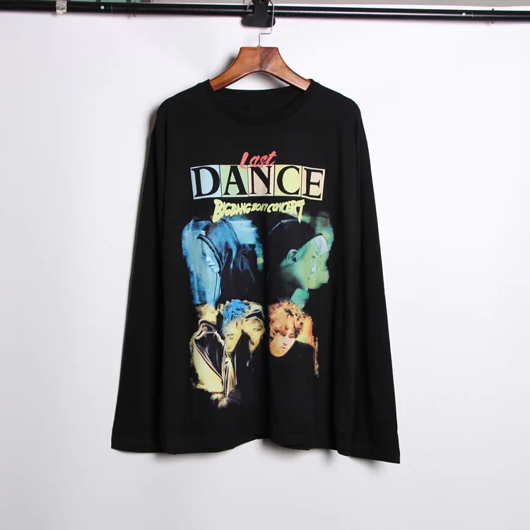 Bigbang权志龙GD同款Last Dance人物印花应援长袖纯棉