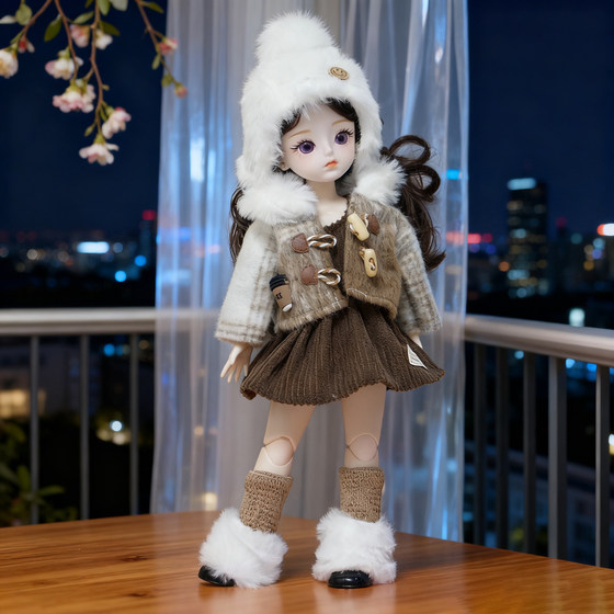 
6 points bjd baby clothes plush coat dress girls dress up set cute princess style doll ghost mother clothes