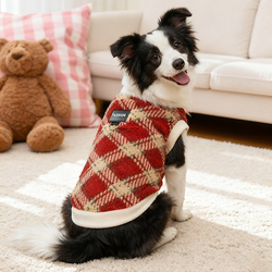 Border Collie Dog Clothes College Style Warm Thickened Dog Clothes Medium-Sized Dog Clothes Winter Pet Clothes