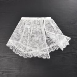 Spring 2026 New Lace Skirt with Elastic Waist and Buttons, Women's Design-Inspired Layering Magic A-Line Short Skirt