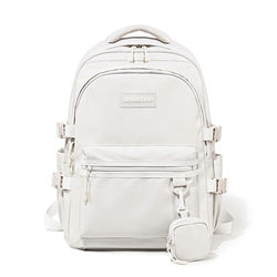 Seasdoor High-Looking Student Backpack for Female High School Students, College Students, Junior High School Girls, Large-Capacity Pure Color Backpack