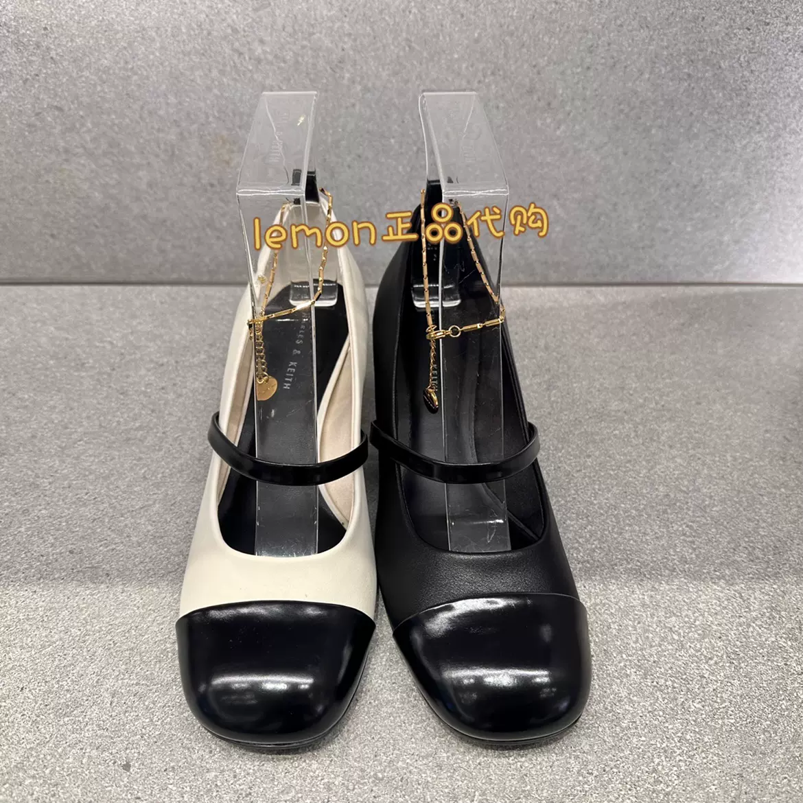 CHARLES&KEITH正品代购CK1-60280400链条腕带粗跟玛丽珍鞋女-Taobao