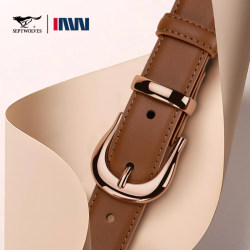 Septwolves Women's Pin Buckle Belt 2026 New Model Pure Cowhide Versatile Jeans Belt Gift for Girlfriend or Wife