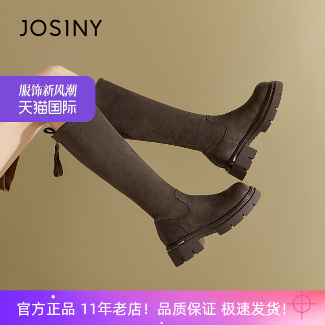 ZhuoSini 2025 Autumn and Winter Knight Boots Thick Solemn and Versatile High Tube Slim Boots with Skirt Thick Heel High Boots