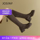 ZhuoSini 2025 Autumn and Winter Knight Boots Thick Solemn and Versatile High Tube Slim Boots with Skirt Thick Heel High Boots