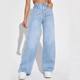 The new Amazon Speed ​​on Cross -border European and American ladies denim jeans women's high -waisted straight tube denim trousers explosion
