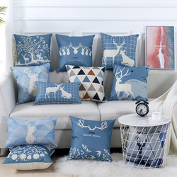 Nordic Deer Living Room Throw Pillow Fabric Linen Cushion Sofa Lumbar Backrest Office Lumbar Pillowcase Trendy Long Pillow