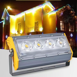 Led Outdoor Waterproof Floodlight, Four-Eye Garden Exterior Wall Advertising Spotlight, Ground-Inserted Tree Lighting Lamp