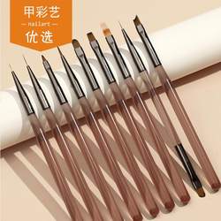 Nail Art Premium Nail Brush Set of 9 for Painting, Line Drawing, Flower Design, Smudging, Gradient, and Phototherapy