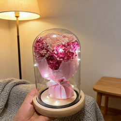 Mother's Day Gift for Mom's Birthday, Suitable for Elders, Practical Carnation Bouquet, Eternal Rose Flower Arrangement