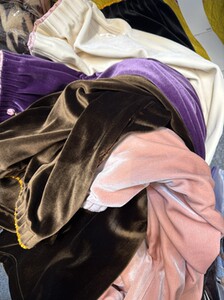 
New Chinese style national style silk mulberry velvet wide leg pants for women 2025 autumn and winter plus velvet pants straight thick casual women