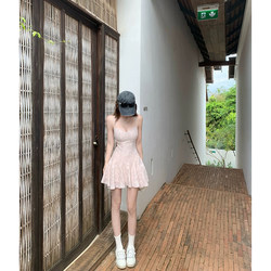 Pure Desire, Sweet Style, Waist-Cinching Suspender Dress for Women, Spring and Summer, High-End, Slimming, Short Skirt for Small People