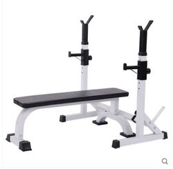Indoor Home Weight Bench, Bench Press Rack, Squat Rack, Simple Split Barbell Bench, Dumbbell Bench, Men's Fitness Equipment