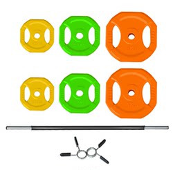 Fitness Barbell Set for Women to Exercise Glutes, Men's Home Use, Children's Aerobics, Weightlifting, Squat Equipment, Cast Iron Rubber-Coated Dumbbell Plates
