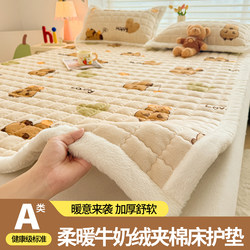 Class a Winter Milk Velvet Mattress for Home Bedroom Adult Tatami Soft Cushion Thickened Coral Fleece Mattress Pad