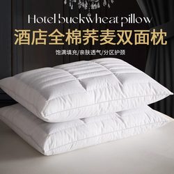 Star Hotel Double-Sided Buckwheat Pillow, Cervical Spine Protection, Sleep Aid Pillow, Home Use Adult Pair, Buckwheat Husk Pillow Core