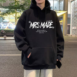 Men's Sweatshirt for Autumn and Winter 2025, New Fleece-Lined Heavyweight Men's Clothing, American High Street Style, Loose Trendy Brand Boys' Hooded Jacket