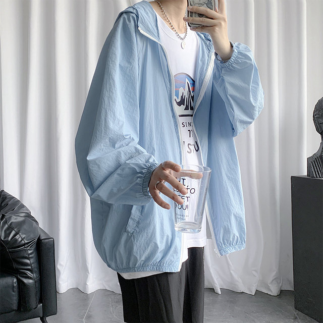 2024 Summer Sun Protection Clothing Men's Hooded Loose Hong Kong ...