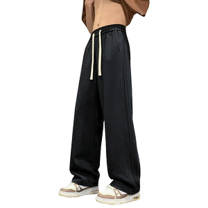 Hong Kong style casual sports pants men's spring and autumn thin drooping trousers loose straight breathable wide-leg pants
