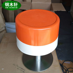 Anime Arcade Game Hall Fast Food Restaurant Fiberglass Winter Melon Round Stool Footrest Bar Stool Fixed Foot Stainless Steel Round Stool