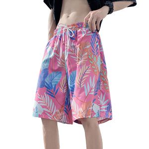 Beach shorts Men's summer thin -drying swimming trunks trend print big pants loose pajamas casual five -point pants