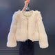 Imitation fox fur eco-friendly fur coat for women winter short solid color high-end temperament young lady versatile
