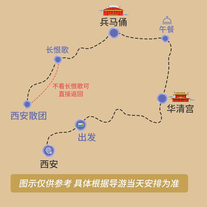 西安旅游兵马俑一日游华清宫 可选10人小团/头等舱/丽山园/长恨歌