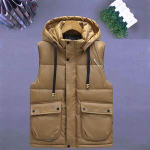 
Down cotton vest men's autumn and winter Korean style trendy handsome thickened jacket sports vest student vest shoulder