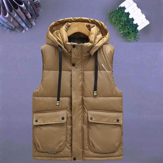 
Down cotton vest men's autumn and winter Korean style trendy handsome thickened jacket sports vest student vest shoulder